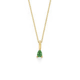 Pearshape Tsavorite Pendant, 14K Yellow Gold