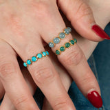 Turquoise Adjustable Band Ring, 18K Yellow Gold