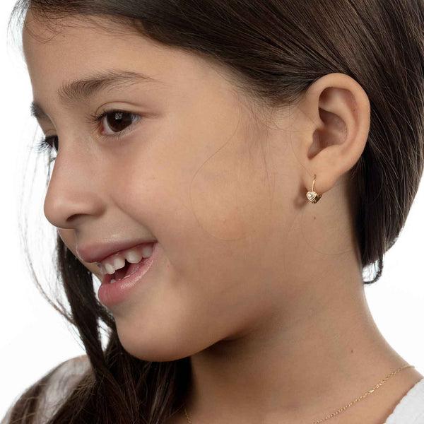 304 Stainless Steel Leverback Earrings – Heart Gold Finish – 26mm Pin – Dangle Drop Huggie Style – P315