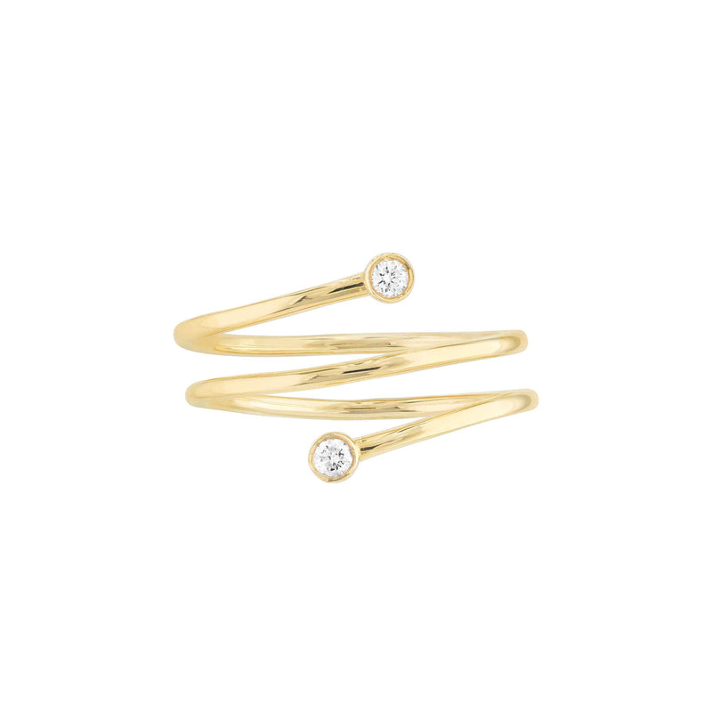 Diamond Tip Bypass Ring, 14K Yellow Gold