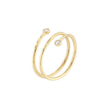 Diamond Tip Bypass Ring, 14K Yellow Gold