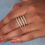 Multishape Bezel Set Diamond Band by Sylvie, 14K White Gold