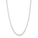 Graduated Akoya Cultured Pearl Necklace, 20 Inches, 14K White Gold