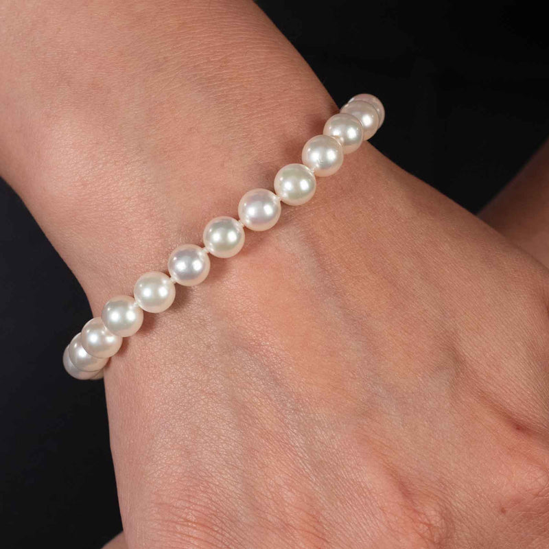 Freshwater Pearls, 6.5MM Bracelet, 8 Inches, Sterling Silver