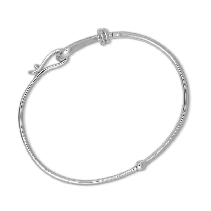 Loop Closure Bangle Bracelet with Diamond Accent, Sterling Silver