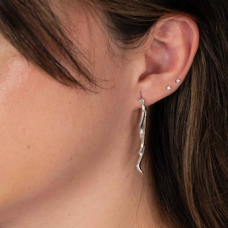 Intertwined Swirl Dangle Earrings, Sterling Silver