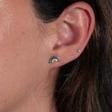 Colorful Stud Earrings, Set of 3, Sterling Silver