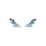 Blue Topaz Marquise Shape Studs, Sterling Silver
