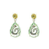 Mint Green Prasiolite Drop Earrings, Sterling Silver