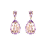Rose de France Amethyst Drop Earrings, 18K Gold Plated