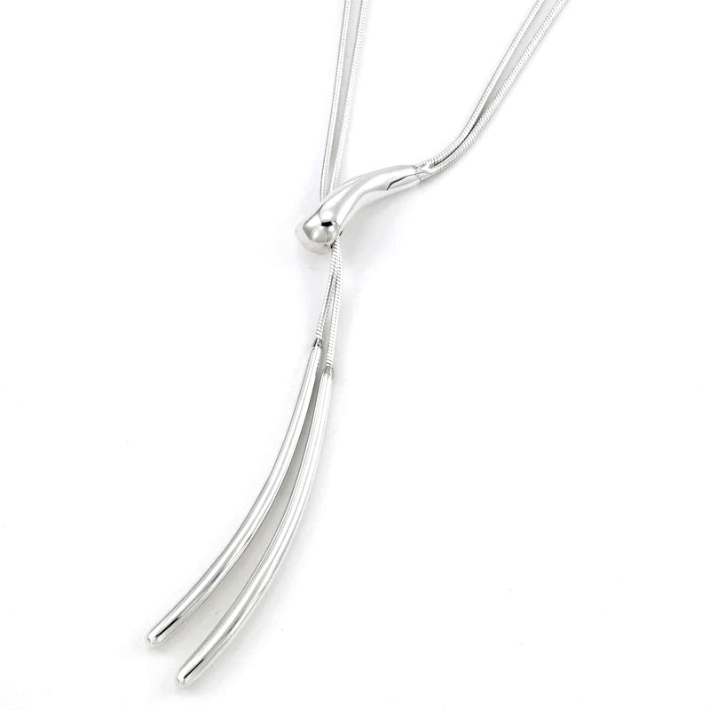 Snake Chain Adjustable Lariat, Sterling Silver, by Sharelli