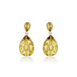 Citrine Drop Earrings, 18K Gold Plated
