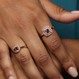 Cushion Shape Fancy Brown Diamond Ring, 14K Rose Gold