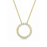 Open Diamond Circle Necklace, 14K Yellow Gold