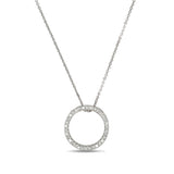 Open Circle Diamond Sliding Pendant, 14K White Gold