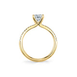 Ring Mounting by Sylvie for 1.25 Carats Center, 14K Yellow Gold