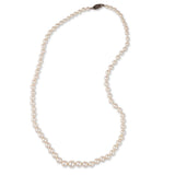 Graduated Akoya Cultured Pearl Necklace, 20 Inches, 14K White Gold