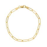 Paperclip Chain 8-Inch Bracelet, 14K Yellow Gold
