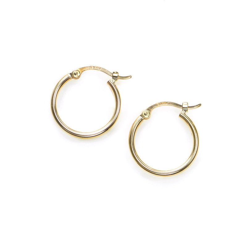 Half Inch Hoop Earring, 14K Yellow Gold