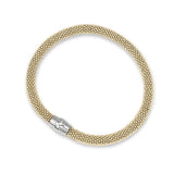 Bangle Bracelet with Magnetic Closure, Sterling with Yellow Gold Finish