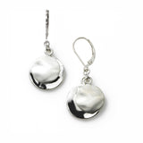 Double Disc Matte Drop Earring, Sterling Silver