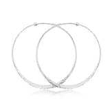 Large Hammered Hoops, 1.50 Inch, Sterling Silver
