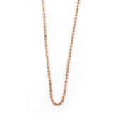 Moon Cut Bead Necklace, 36 Inches, Rose Gold Plated Silver