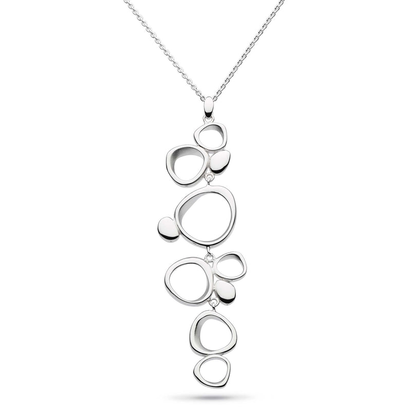 Organic Shapes Sandblast Pendant, 20 Inches, Sterling Silver