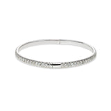 Flush Set Diamond Bangle Bracelet, 18K White Gold