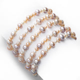 Pink tones Cultured Freshwater Pearl Stretch Bracelets, Set of 5