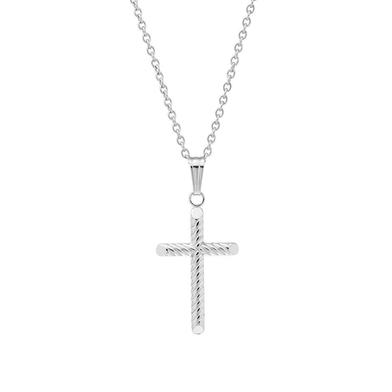 Small Twist Cross, Sterling Silver