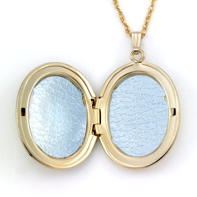 Large Floral Scrollwork Locket, Antiqued 14 Karat Gold Filled, 20 Inch Chain