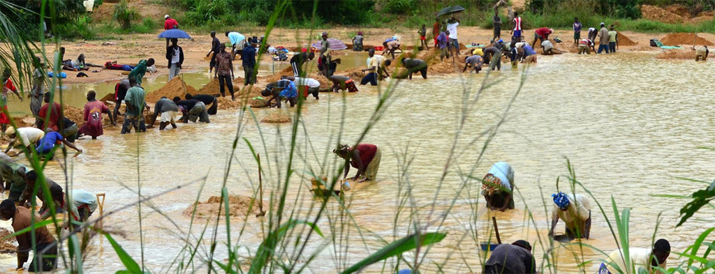 Diamond miners in Africa