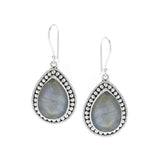 Labradorite Dangle Earrings, Sterling Silver