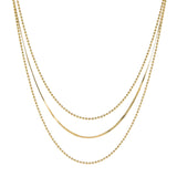 Triple Strand Bead Necklace, 14 Karat Vermeil