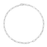 Thin Paperclip Anklet, 10 Inches, Sterling Silver