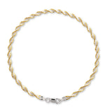 Twisted Ankle Bracelet, 9 Inches, Sterling Silver, Yellow Finish