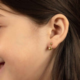 Child's Puffed Heart Drop Earrings, 14K Yellow Gold