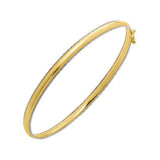 Yellow With White Edges Bangle Bracelet, 14K Yellow Gold