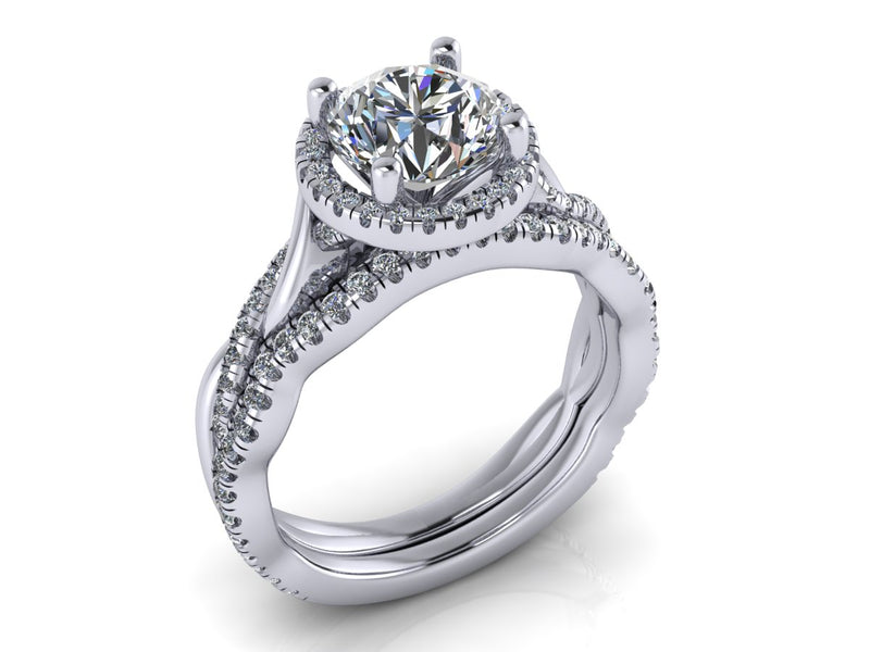 Custom fitted band of platinum, to match customer's engagement ring