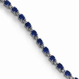 Oval Sapphire and Diamond Bracelet, 14K White Gold