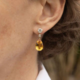 Faceted Citrine Earring Jackets, 18K Yellow Gold