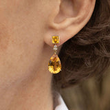 Faceted Citrine Earring Jackets, 18K Yellow Gold