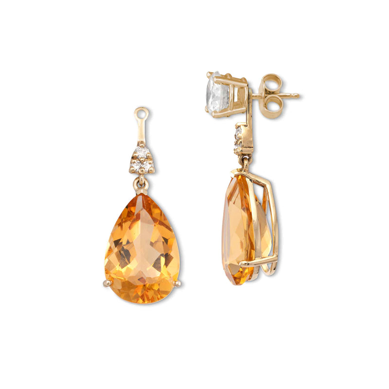 Faceted Citrine Earring Jackets, 18K Yellow Gold