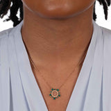 Emerald and Diamond Necklace, 14K Yellow Gold