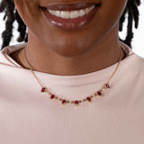 Ruby and Diamond Necklace, 14K Yellow Gold