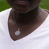 Ruby and Diamond Pendant, 14 Karat White Gold