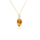 Faceted Citrine Drop Necklace, 18K Yellow Gold