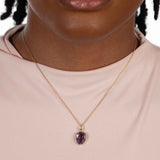 Faceted Amethyst Drop Necklace, 18K Yellow Gold
