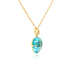 Faceted Blue Topaz Drop Necklace, 18K Yellow Gold